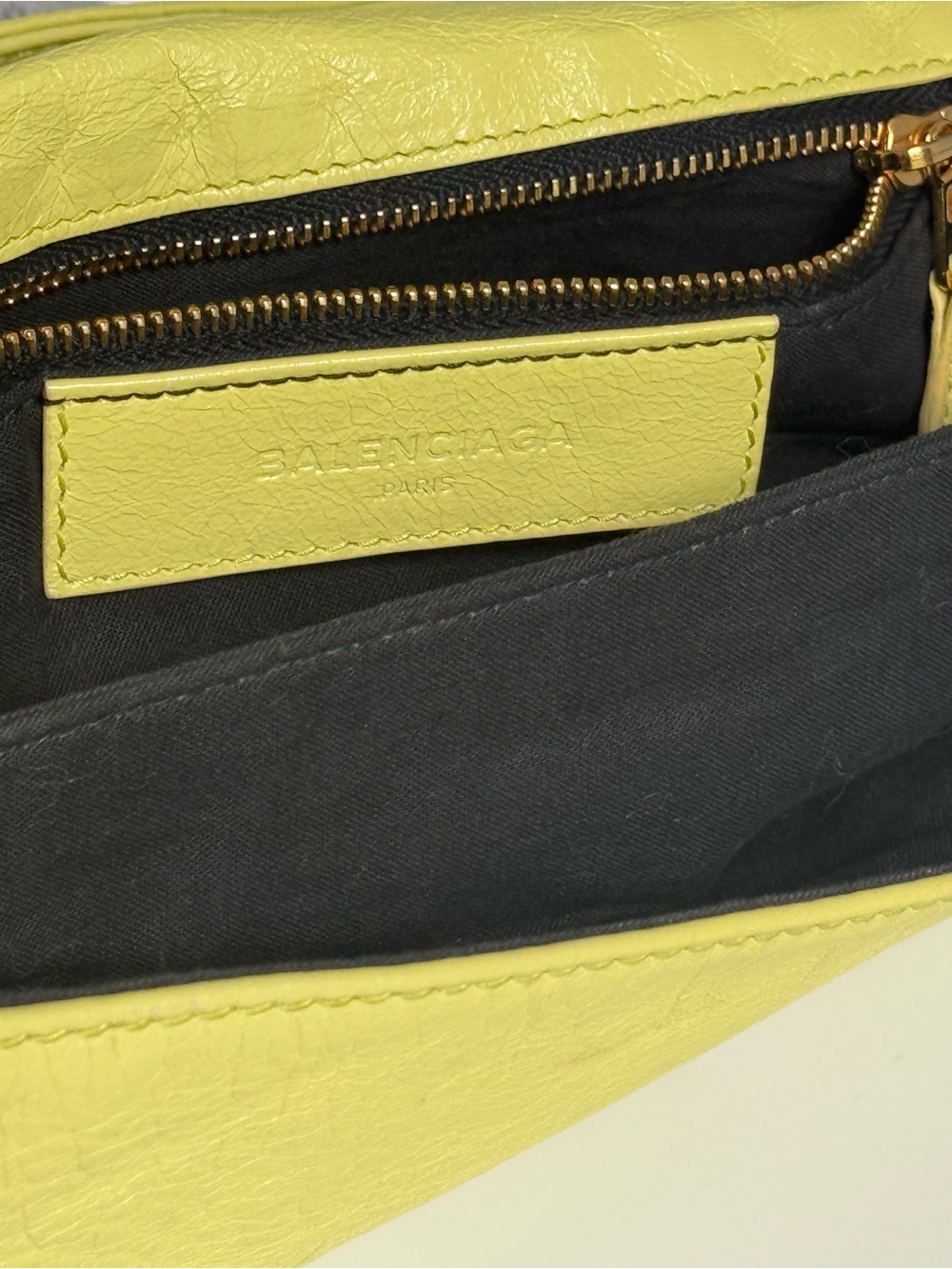 Balenciaga Giant 12 Gold Envelope Clutch Jaune Citron Yellow Leather - Picture 12 of 12